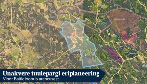 Vindr Baltic OÜ kavandatud Unakvere tuulepargi eriplaneeringuala.
