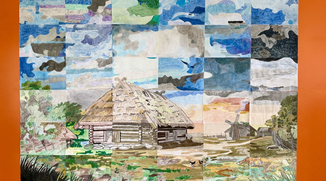 Õpilaste ühistööna valminud kunstiteos.
